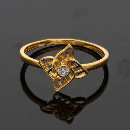 Gold Flower Shaped Ring 22Kt - Fkjrn22K3711 Rings