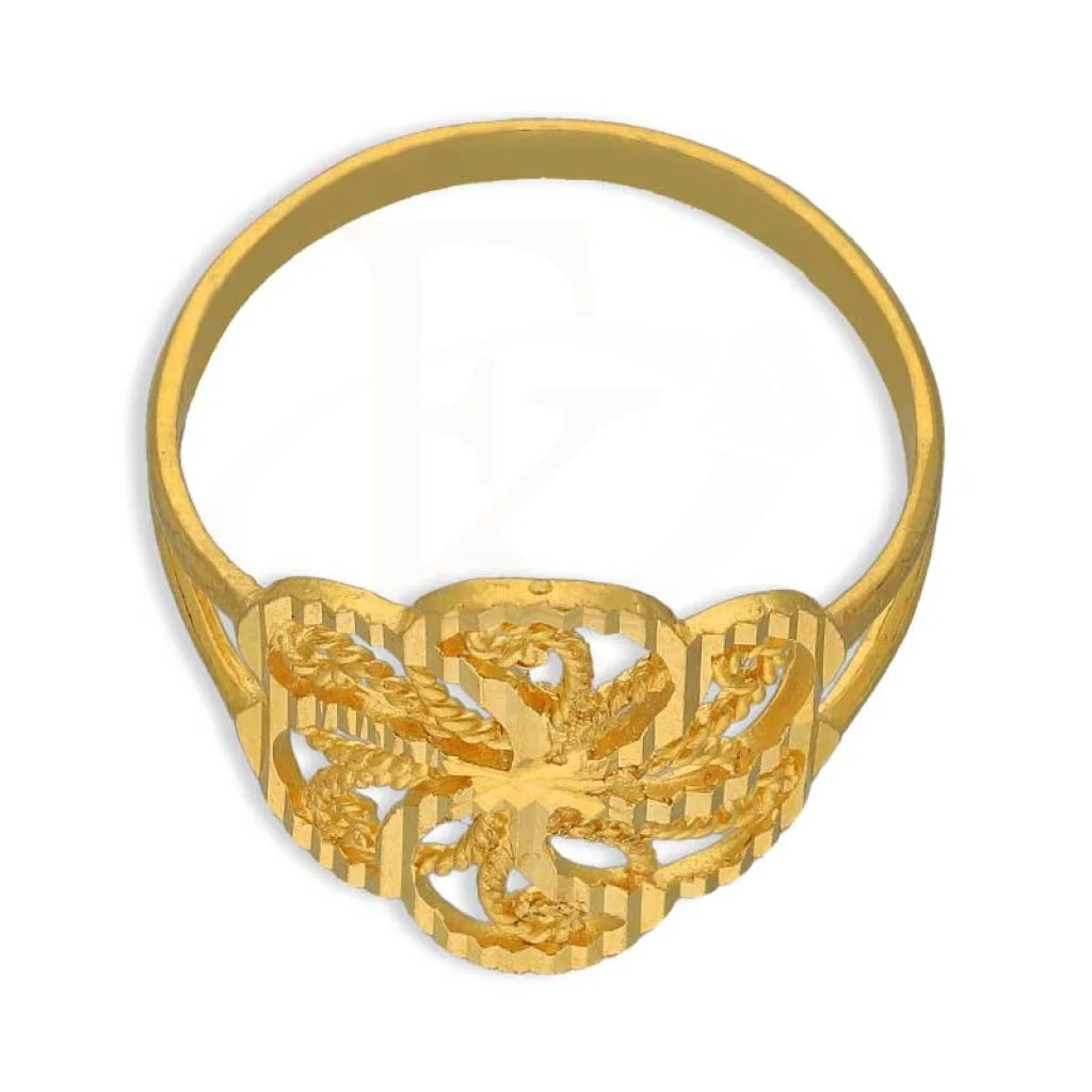 Gold Flower Shaped Ring 22Kt - Fkjrn22K3748 Rings