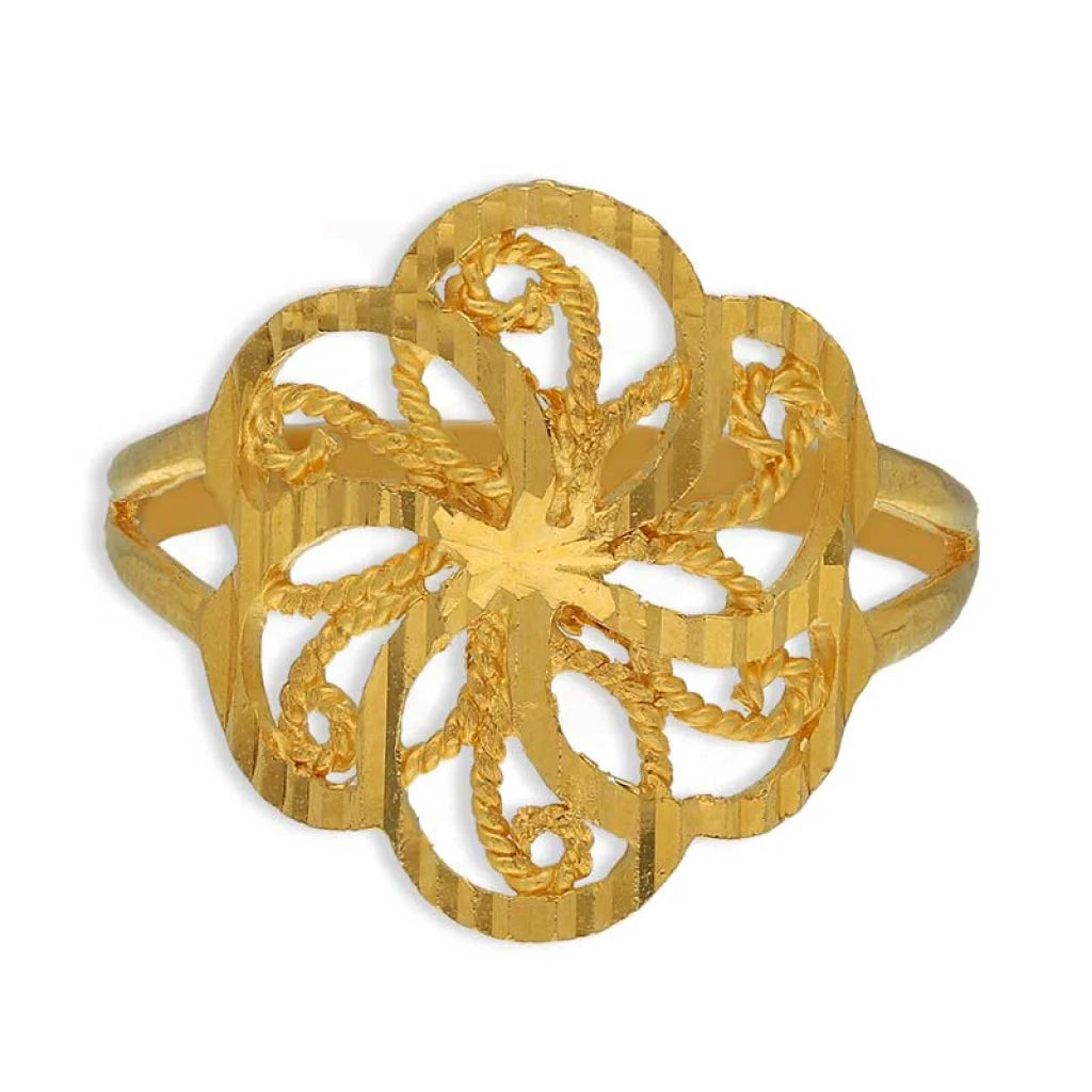 Gold Flower Shaped Ring 22Kt - Fkjrn22K3748 Rings