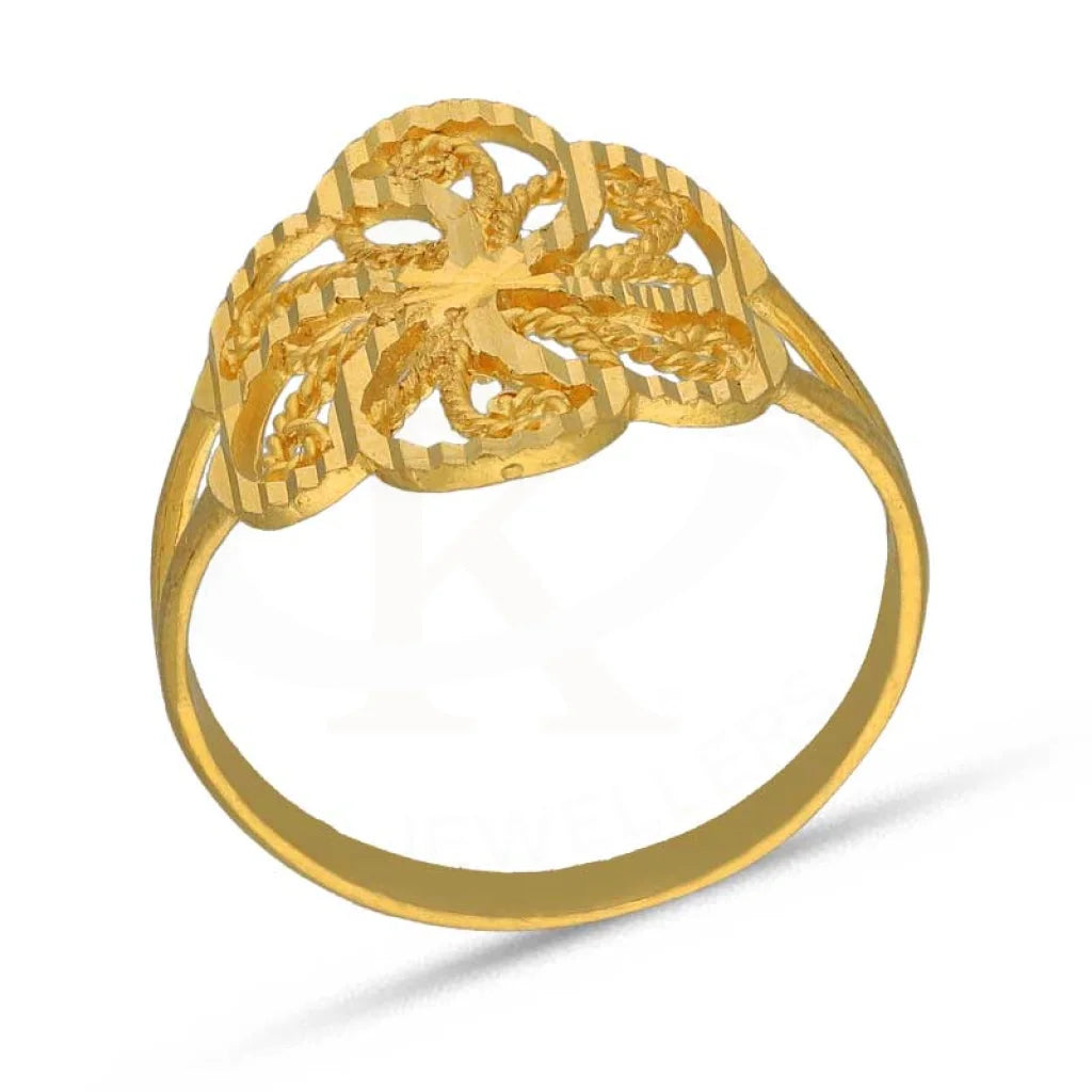 Gold Flower Shaped Ring 22Kt - Fkjrn22K3748 Rings