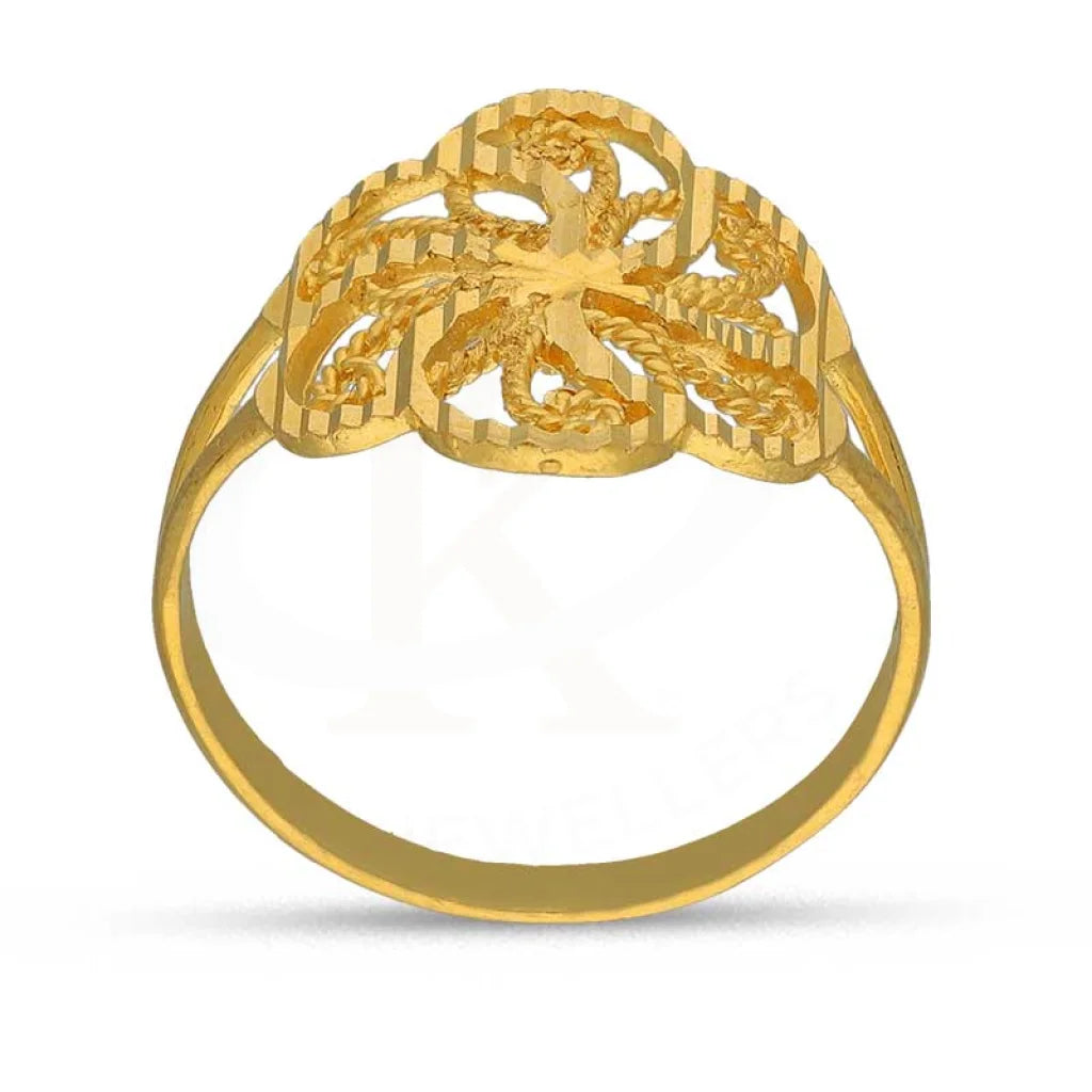 Gold Flower Shaped Ring 22Kt - Fkjrn22K3748 Rings