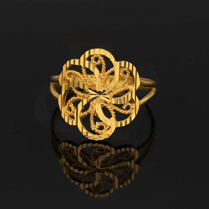 Gold Flower Shaped Ring 22Kt - Fkjrn22K3748 Rings