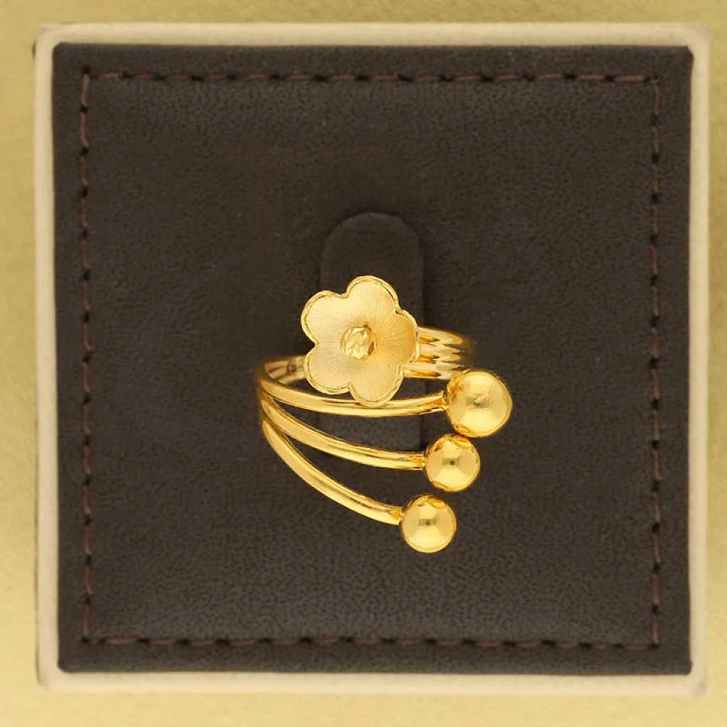 Gold Flower Shaped Ring 22Kt - Fkjrn22K3834 Rings