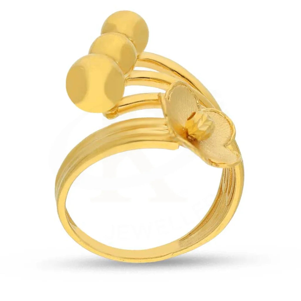 Gold Flower Shaped Ring 22Kt - Fkjrn22K3834 Rings