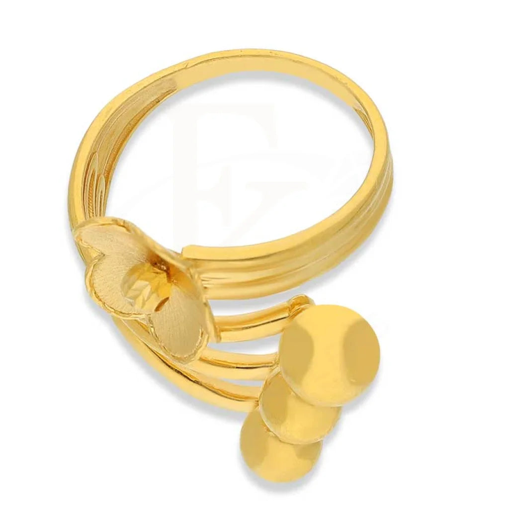 Gold Flower Shaped Ring 22Kt - Fkjrn22K3834 Rings