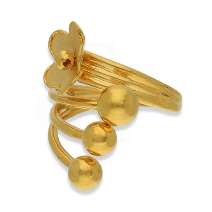 Gold Flower Shaped Ring 22Kt - Fkjrn22K3834 Rings