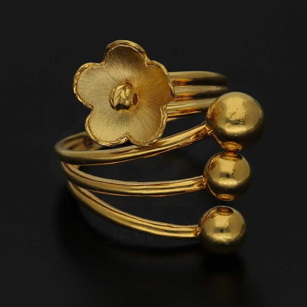 Gold Flower Shaped Ring 22Kt - Fkjrn22K3834 Rings