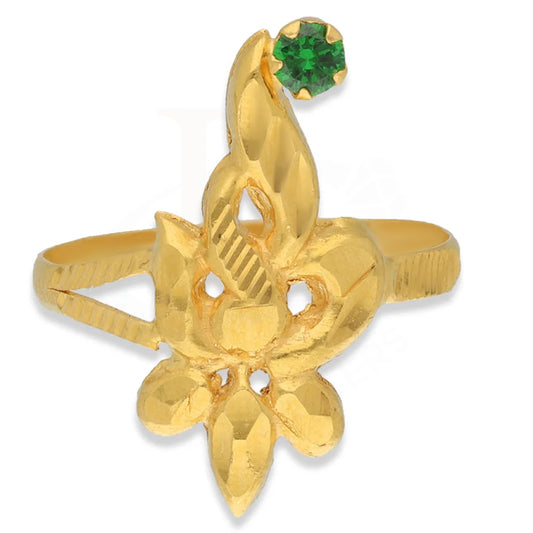 Gold Flower Shaped Ring 22Kt - Fkjrn22K3883 Rings