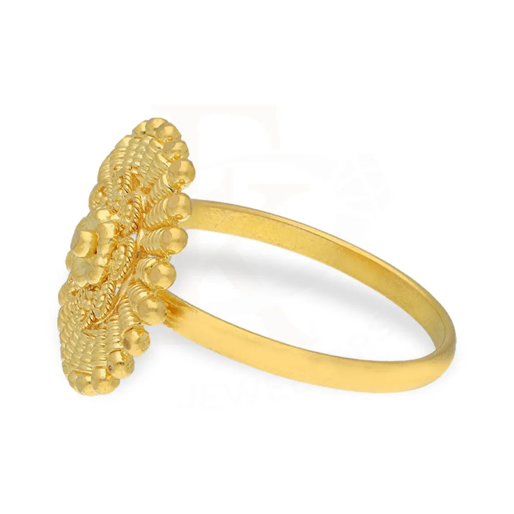 Gold Flower Shaped Ring 22Kt - Fkjrn22K5063 Rings