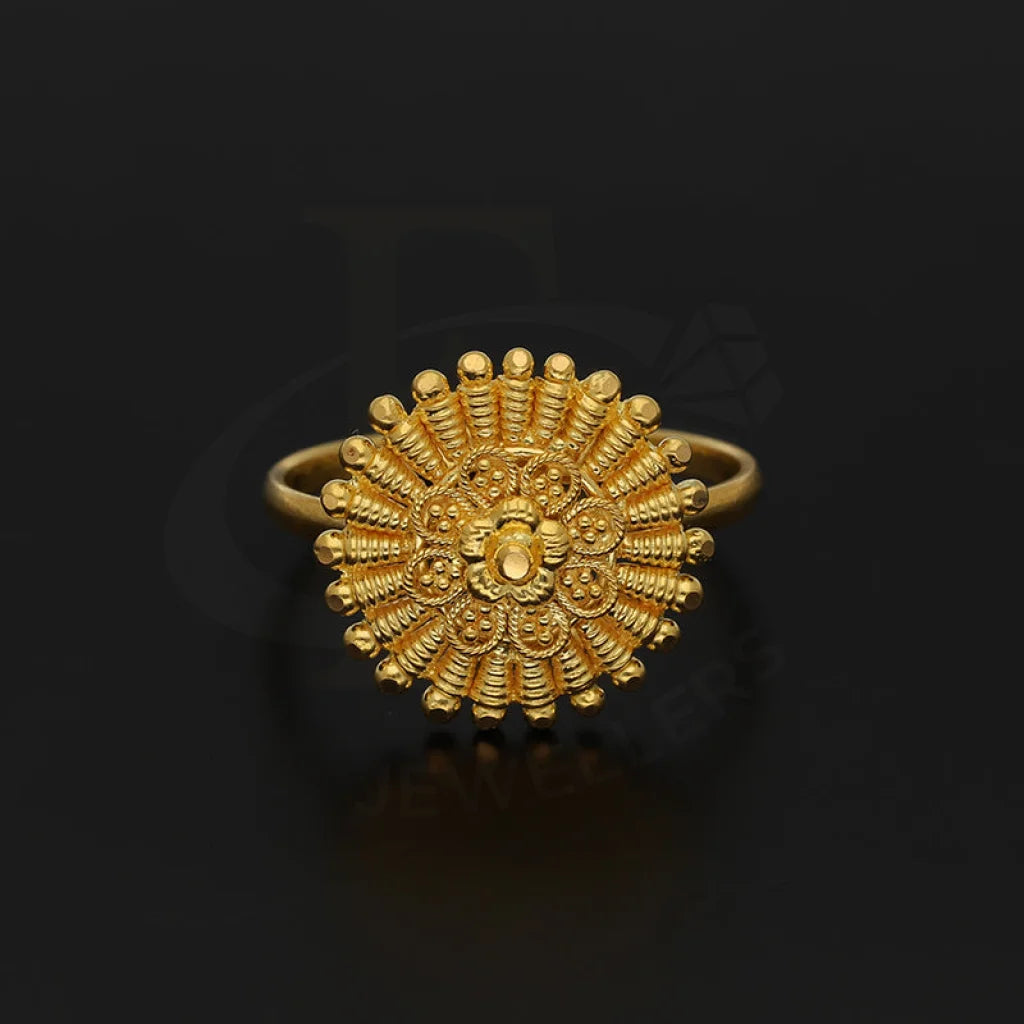 Gold Flower Shaped Ring 22Kt - Fkjrn22K5063 Rings