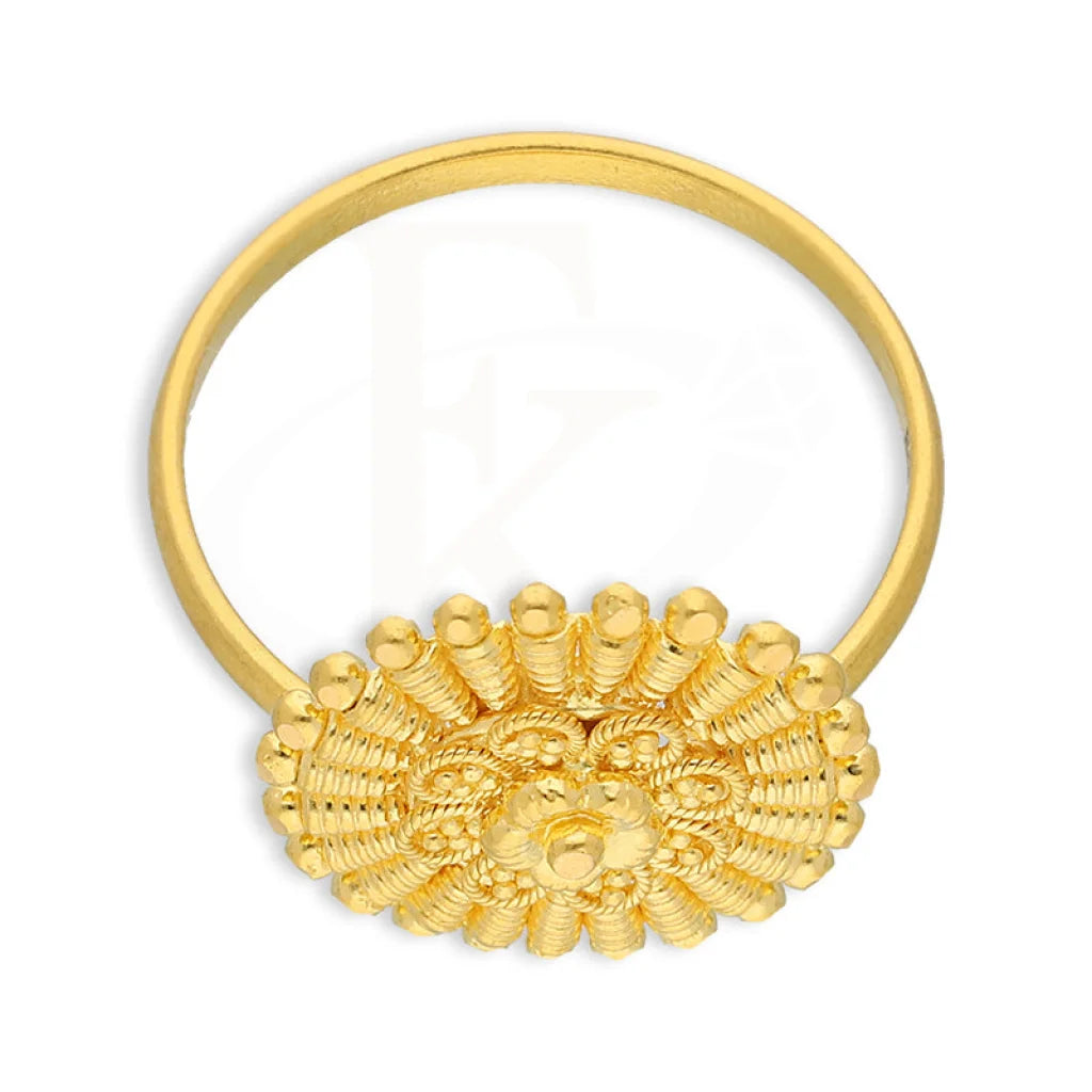 Gold Flower Shaped Ring 22Kt - Fkjrn22K5063 Rings