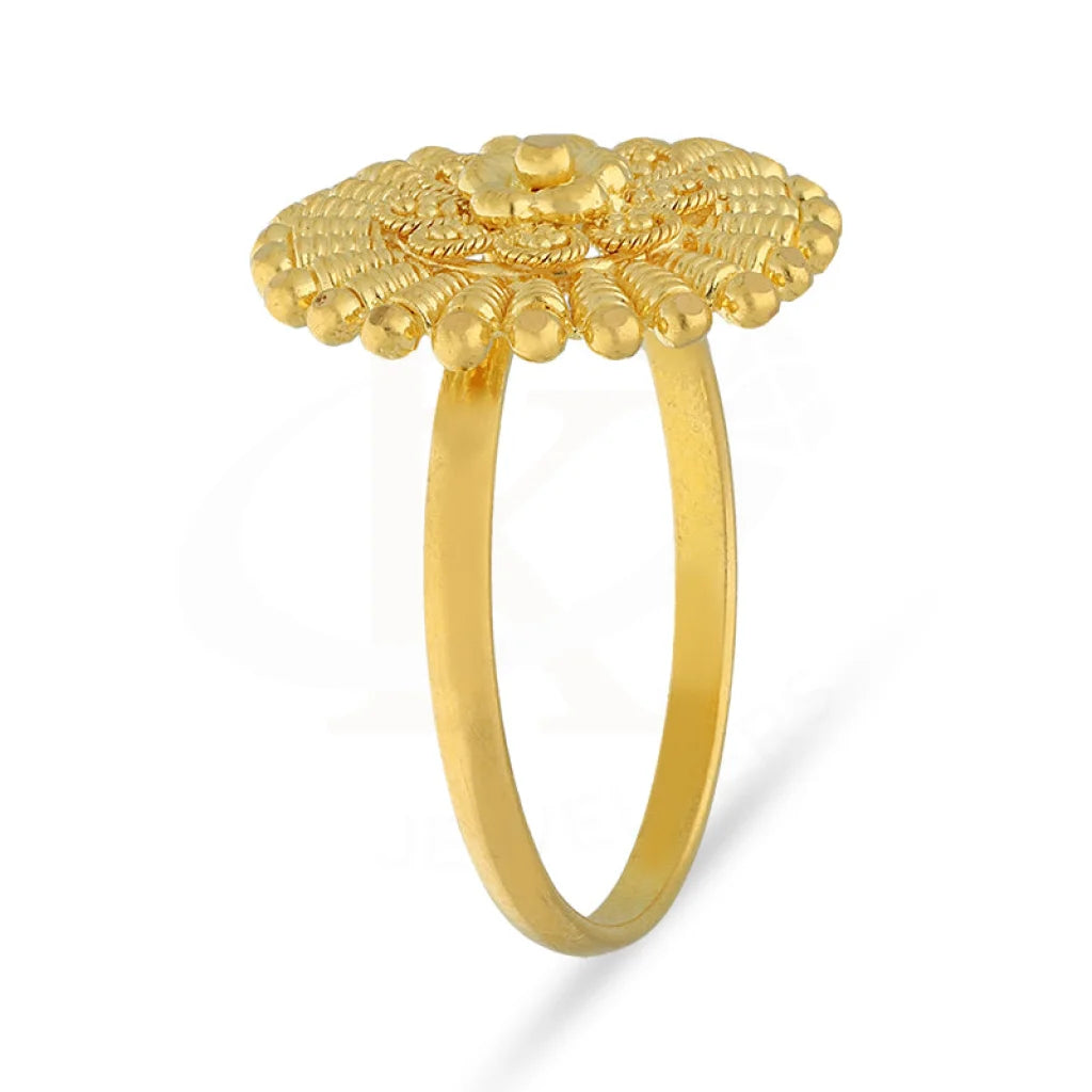 Gold Flower Shaped Ring 22Kt - Fkjrn22K5063 Rings