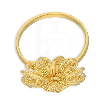 Gold Flower Shaped Ring 22Kt - Fkjrn22K5064 Rings