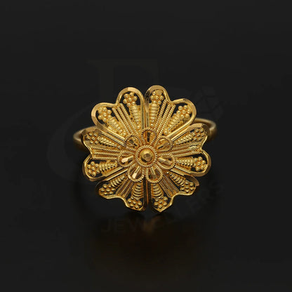 Gold Flower Shaped Ring 22Kt - Fkjrn22K5064 Rings