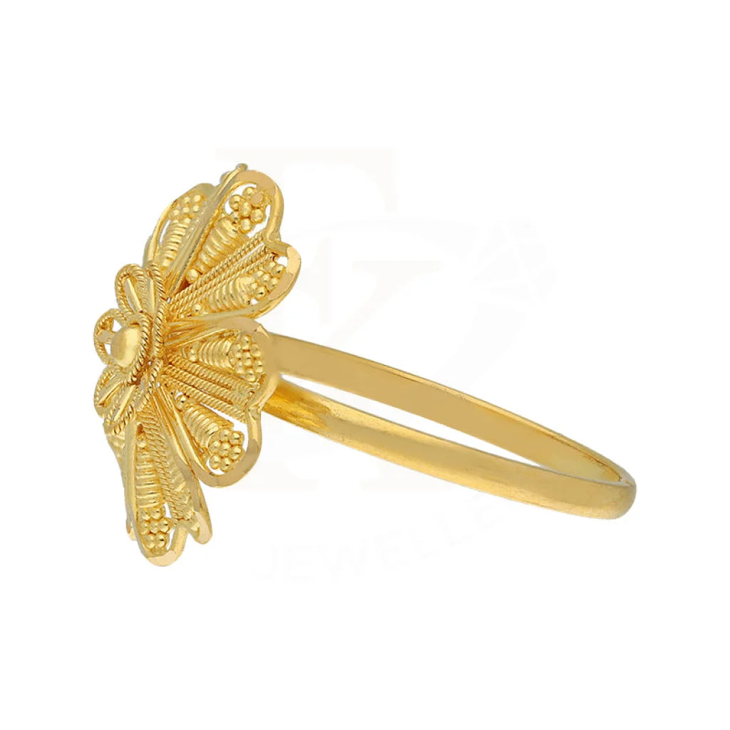 Gold Flower Shaped Ring 22Kt - Fkjrn22K5064 Rings