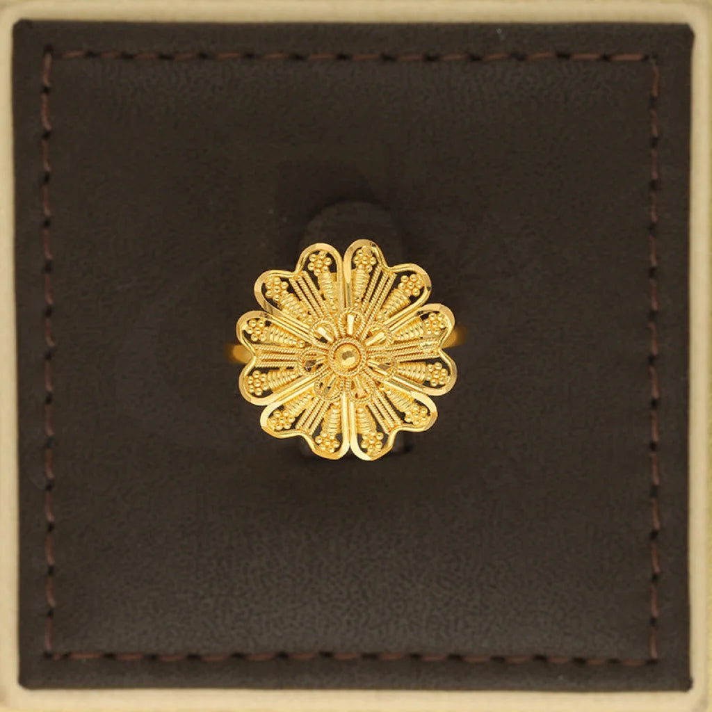 Gold Flower Shaped Ring 22Kt - Fkjrn22K5064 Rings