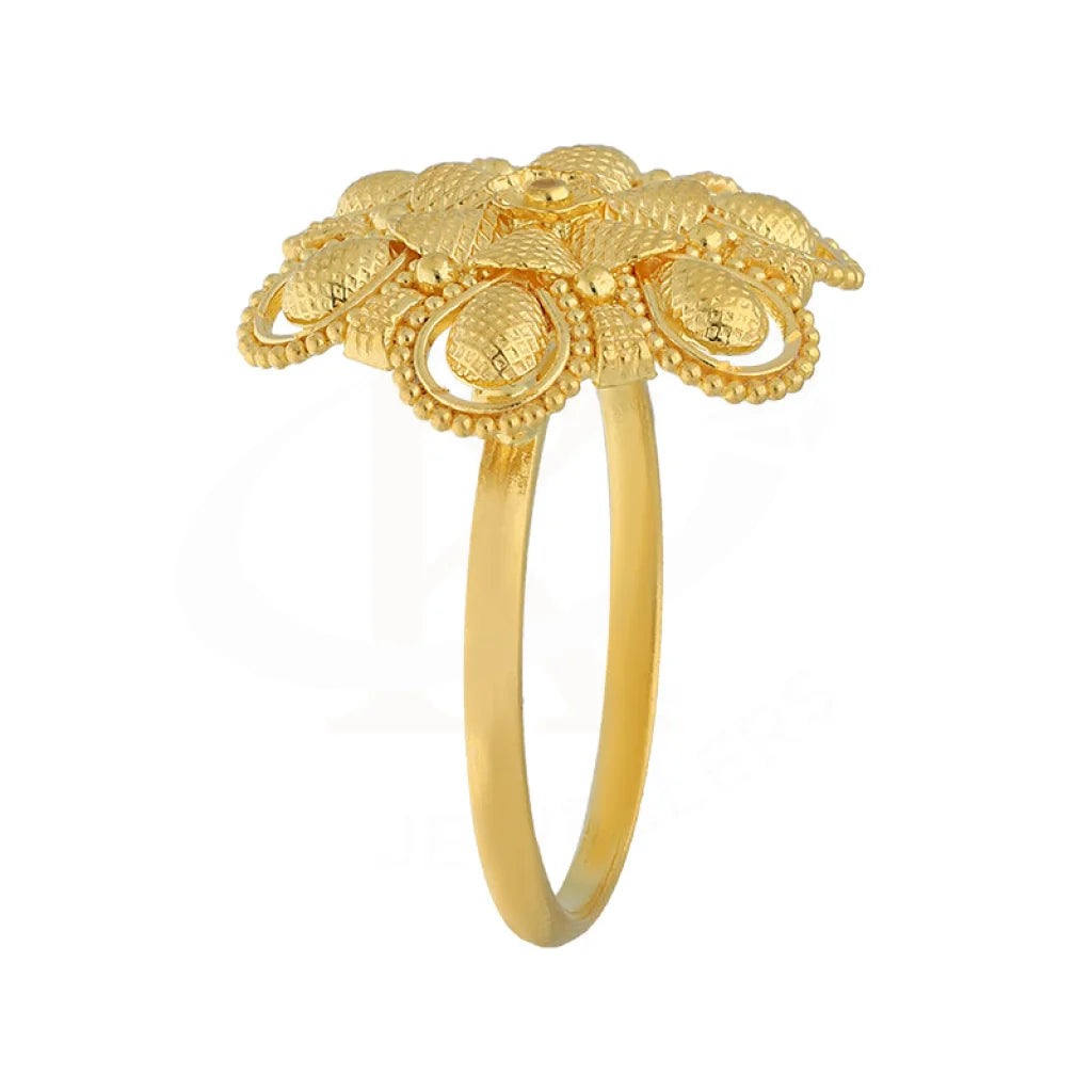 Gold Flower Shaped Ring 22Kt - Fkjrn22K5065 Rings