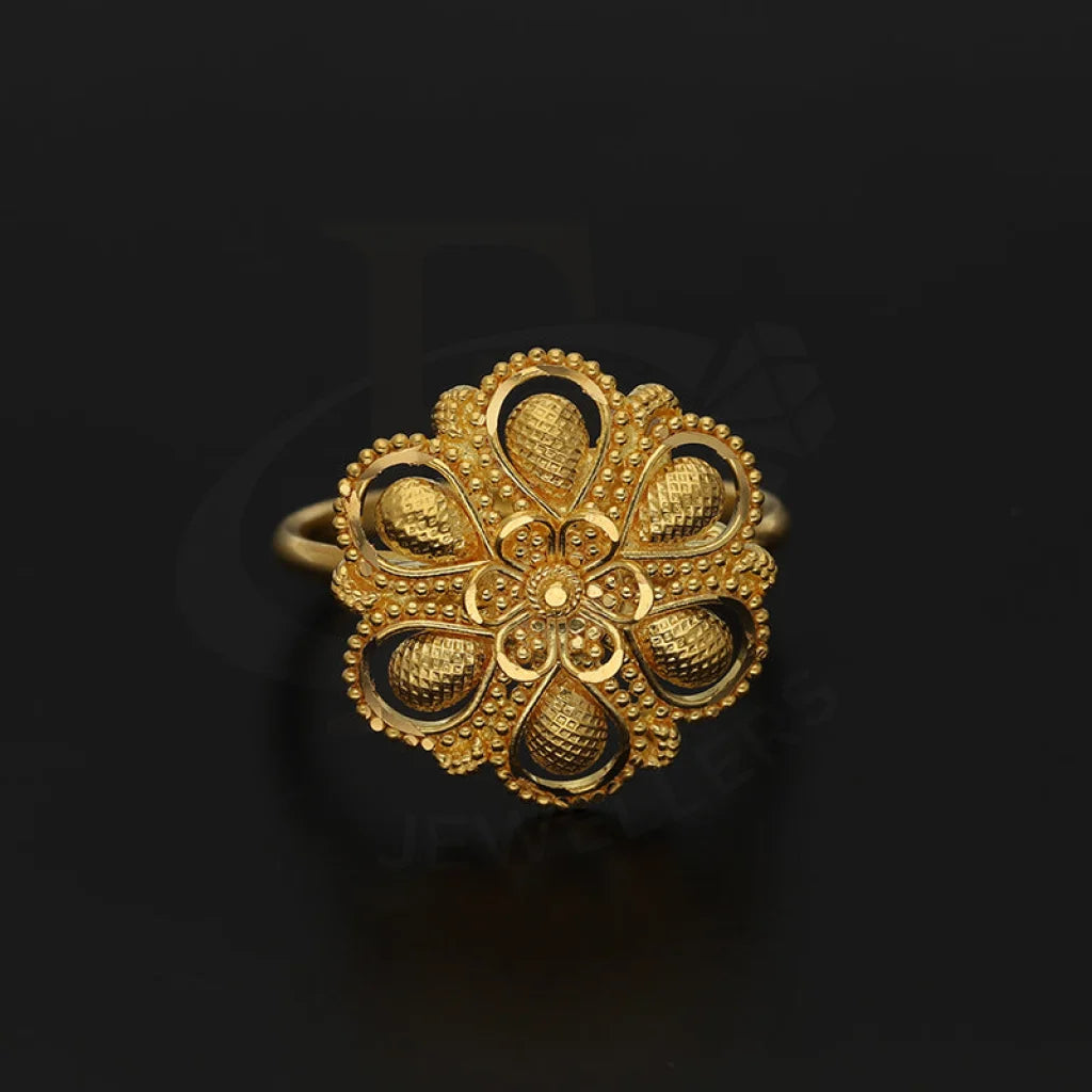 Gold Flower Shaped Ring 22Kt - Fkjrn22K5067 Rings