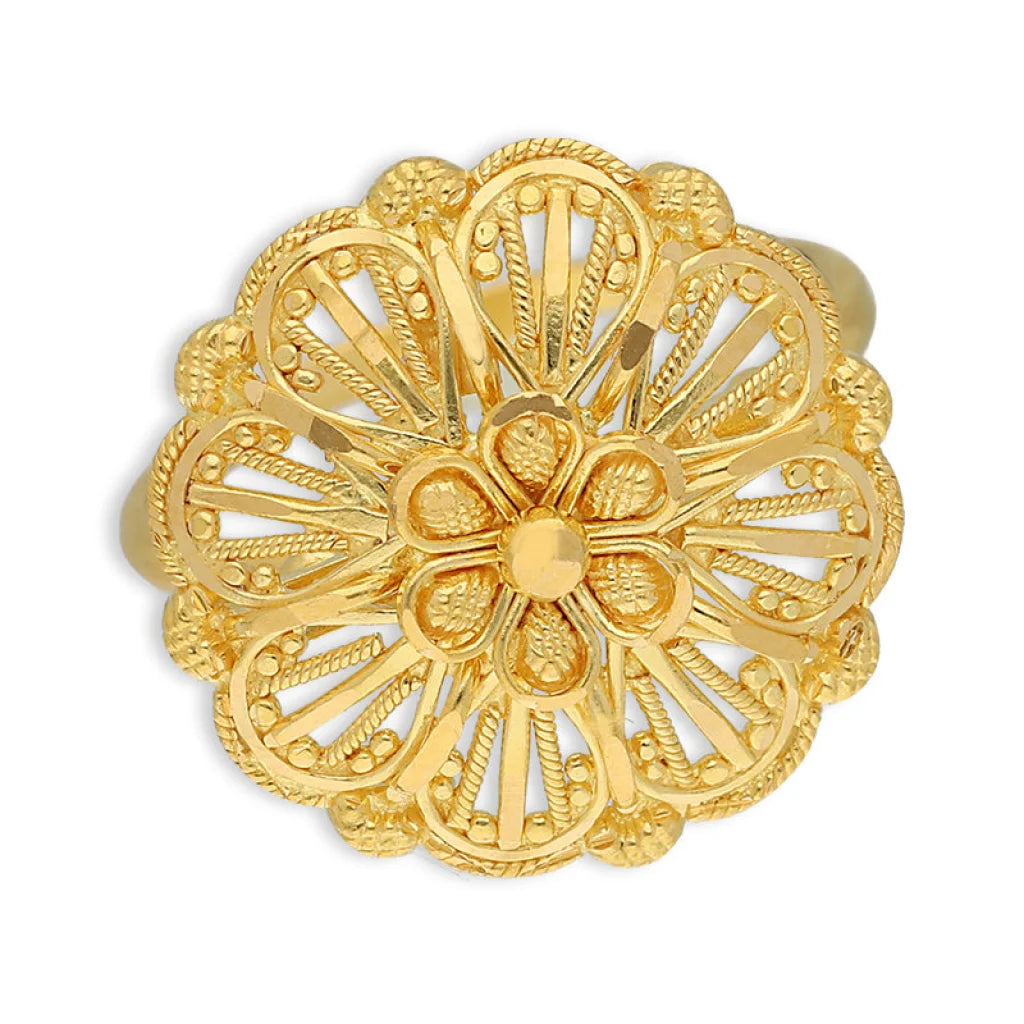 Gold Flower Shaped Ring 22Kt - Fkjrn22K5069 Rings