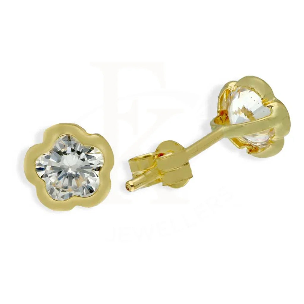 Gold Solitaire Stud Earrings 18Kt - Fkjern18K2753