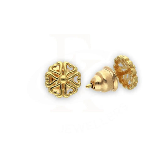 Gold Flower Shaped Stud Earrings 18Kt - Fkjern18K2294