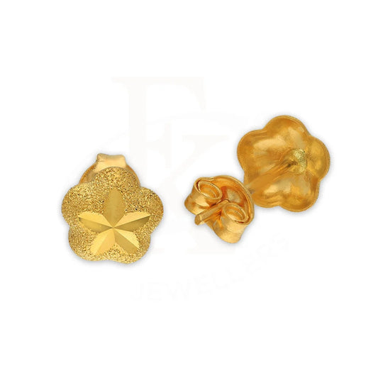 Gold Flower Shaped Stud Earrings 22Kt - Fkjern22K3130