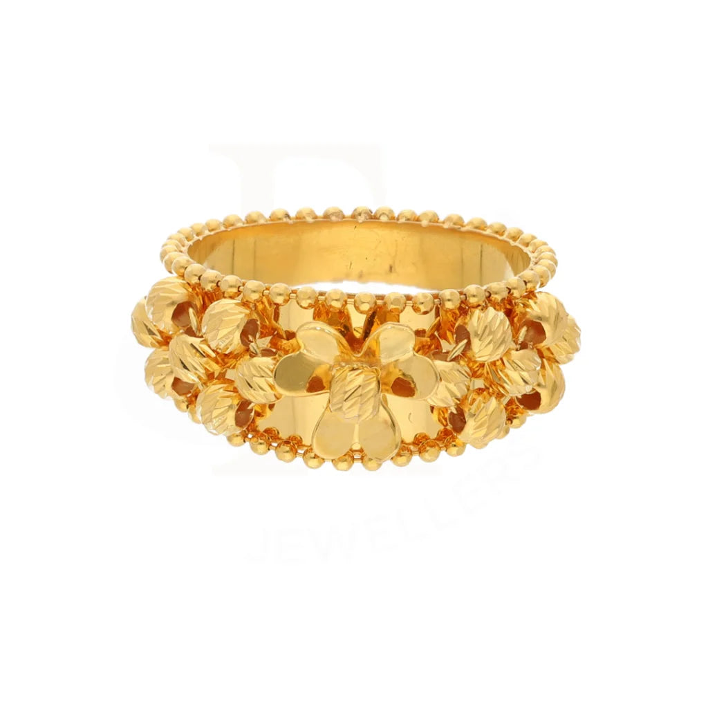 Gold Flower Stud Design Bangle Set (Bangle And Ring) 21Kt - Fkjset21Km8685 Pendant Sets