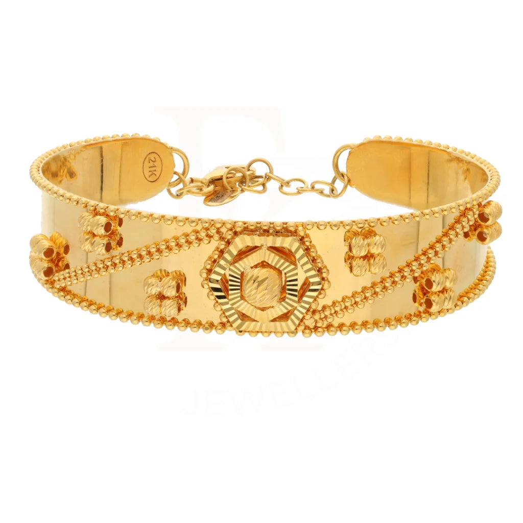 Gold Flower Stud Design Bangle Set (Bangle And Ring) 21Kt - Fkjset21Km8688 Pendant Sets