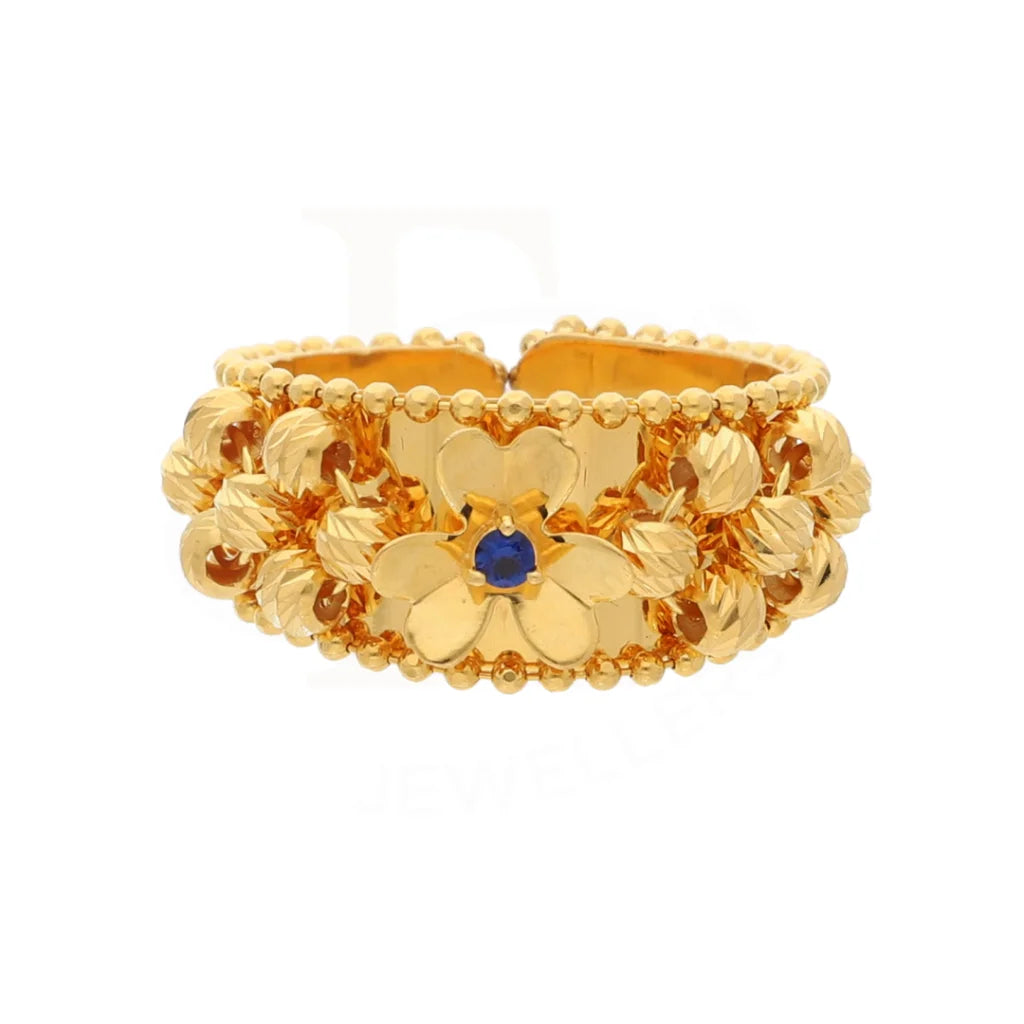 Gold Flower Stud Design Bangle Set (Bangle And Ring) 21Kt - Fkjset21Km8690 Pendant Sets