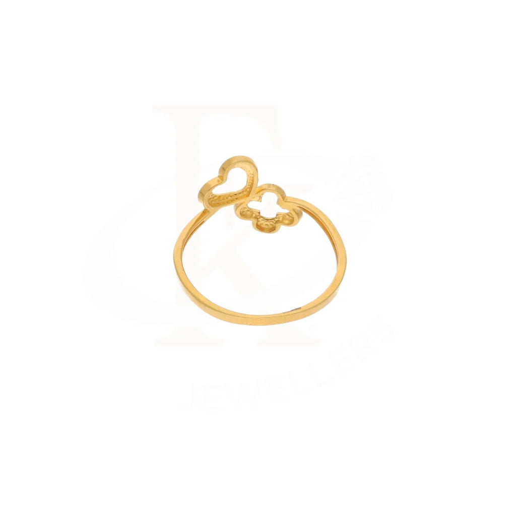 Gold Flower With Heart Ring 21Kt - Fkjern18Km8412 Rings
