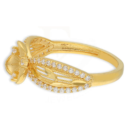 Gold Flowers Bangle With Ring 22Kt - Fkjbng22K5043 Bangles