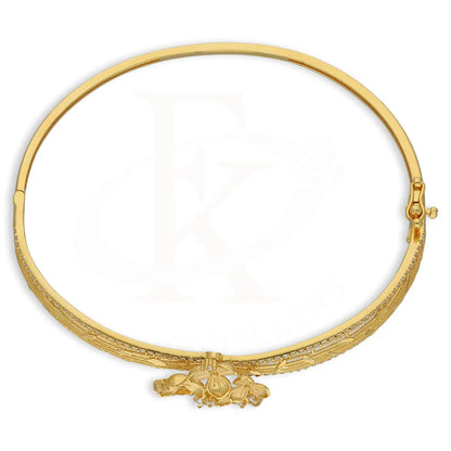 Gold Flowers Bangle With Ring 22Kt - Fkjbng22K5043 Bangles