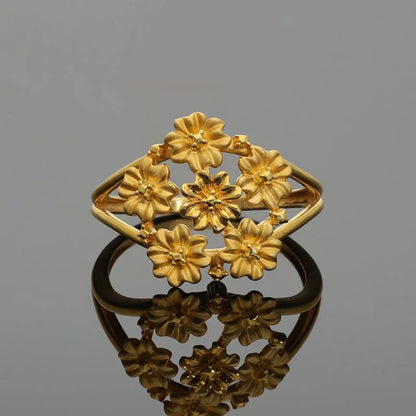 Gold Flowers Ring 22Kt - Fkjrn22K2813 Rings