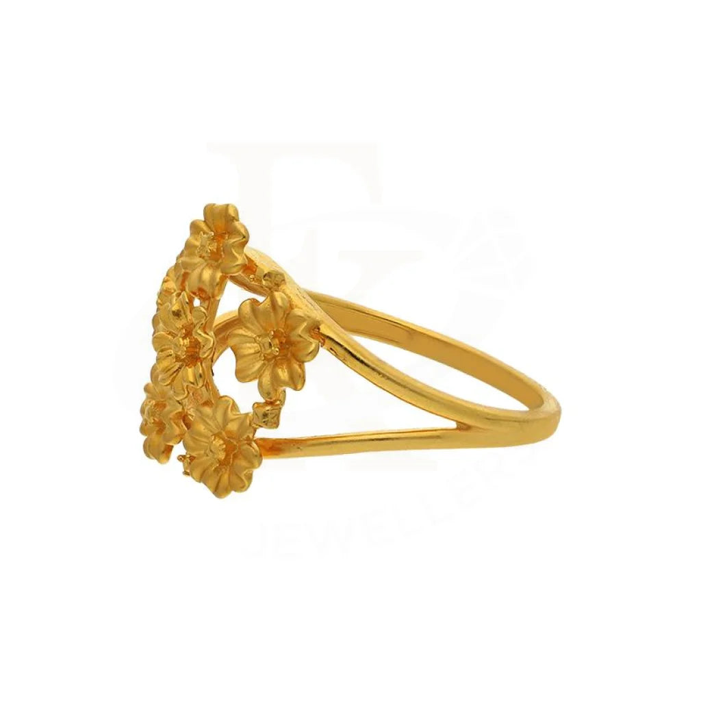 Gold Flowers Ring 22Kt - Fkjrn22K2813 Rings