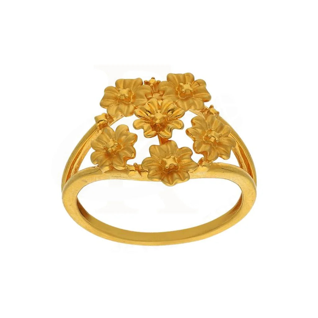 Gold Flowers Ring 22Kt - Fkjrn22K2813 Rings