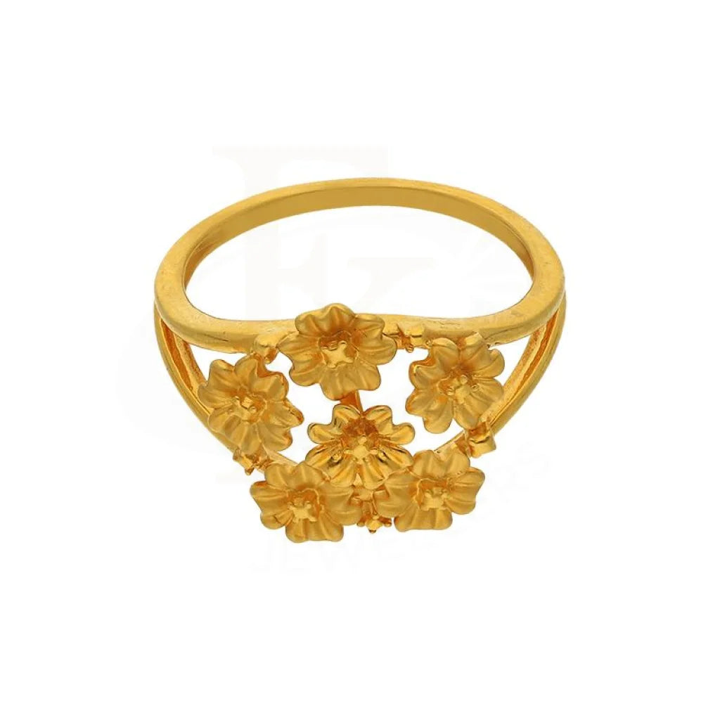 Gold Flowers Ring 22Kt - Fkjrn22K2813 Rings