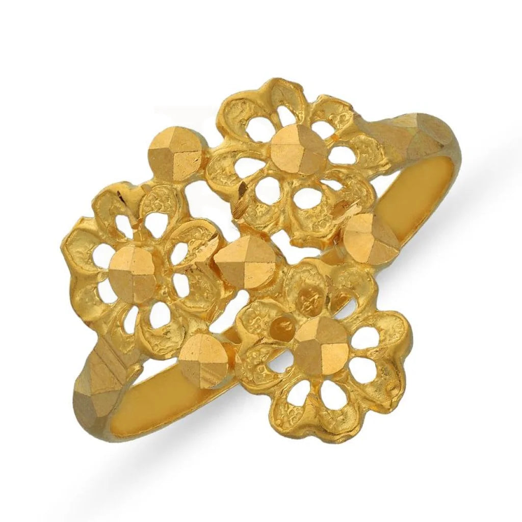 Gold Flowers Ring 22Kt - Fkjrn22K3055 Rings