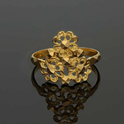 Gold Flowers Ring 22Kt - Fkjrn22K3055 Rings