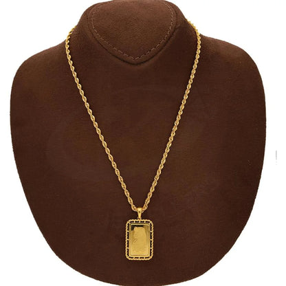 Gold Necklace (Chain With Pamp Suisse 2.5 Grams Bar Frame Without Bullion Pendant) 21Kt -