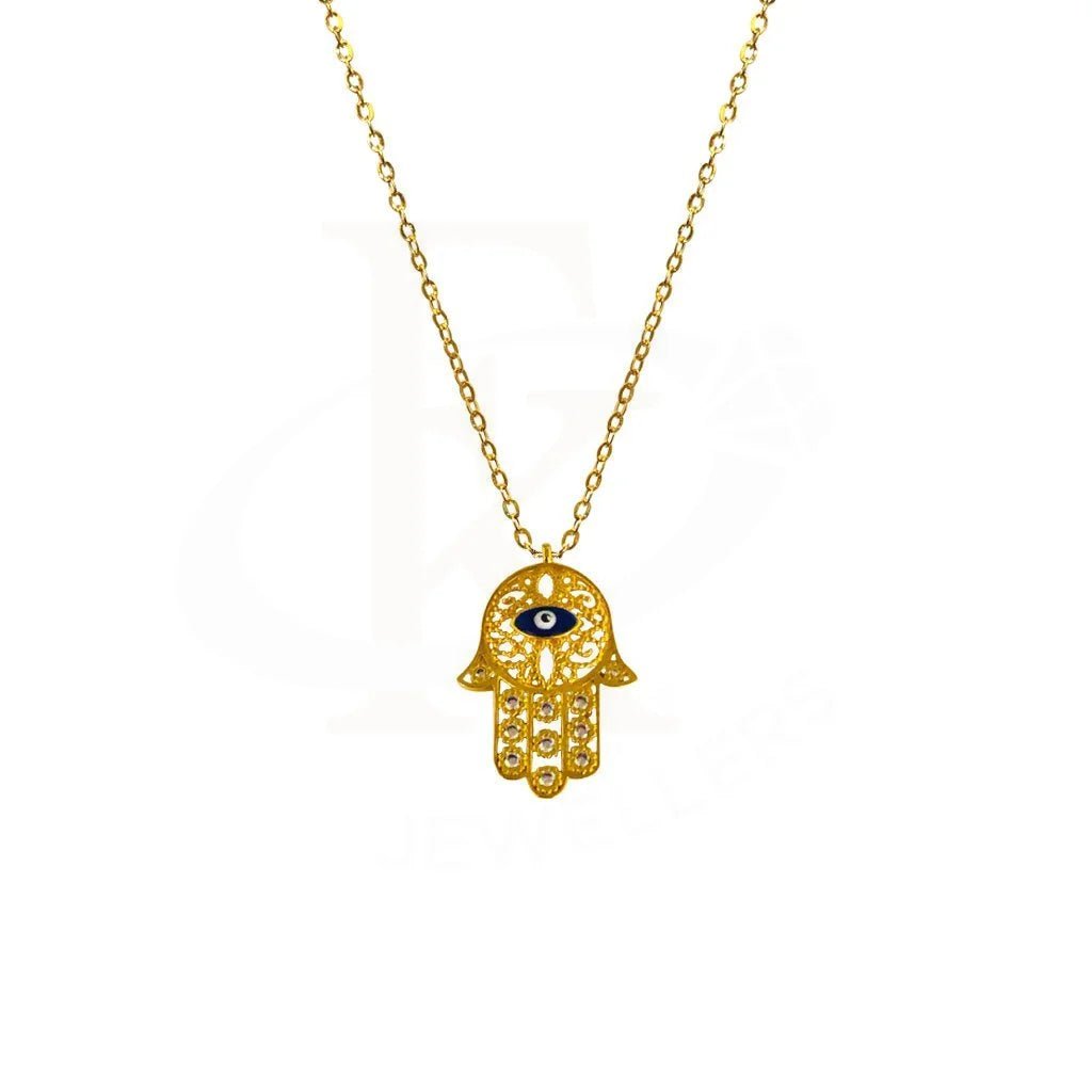 Gold Hamsa Hand With Evil Eye Necklace 18Kt - Fkjnkl1821 Necklaces