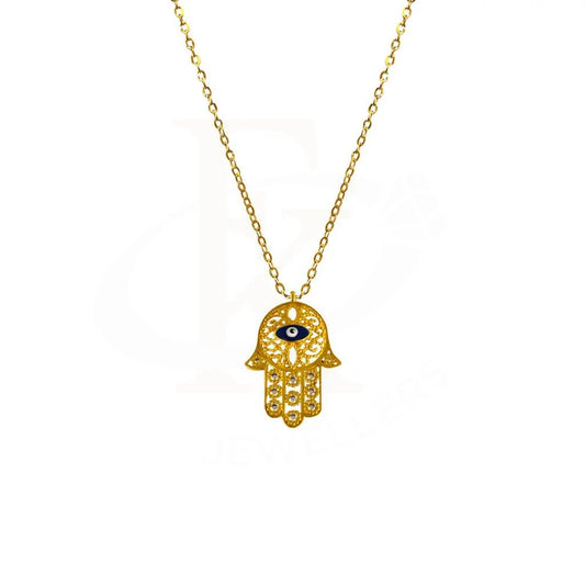 Gold Hamsa Hand With Evil Eye Necklace 18Kt - Fkjnkl1821 Necklaces