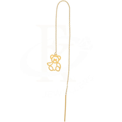 Gold Hanging Bear Shaped Earrings 21Kt - Fkjern21Km8703