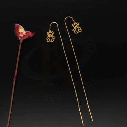Gold Hanging Bear Shaped Earrings 21Kt - Fkjern21Km8703
