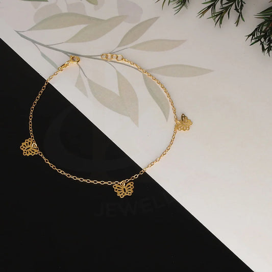 Gold Hanging Butterfly Bracelet 21Kt - Fkjbrl21Km5016 Bracelets