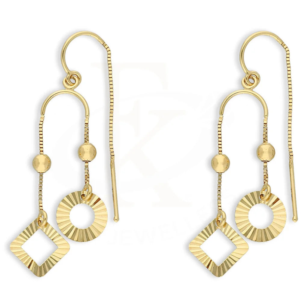 Gold Hanging Charm Drop Earrings 18Kt - Fkjern18K5234