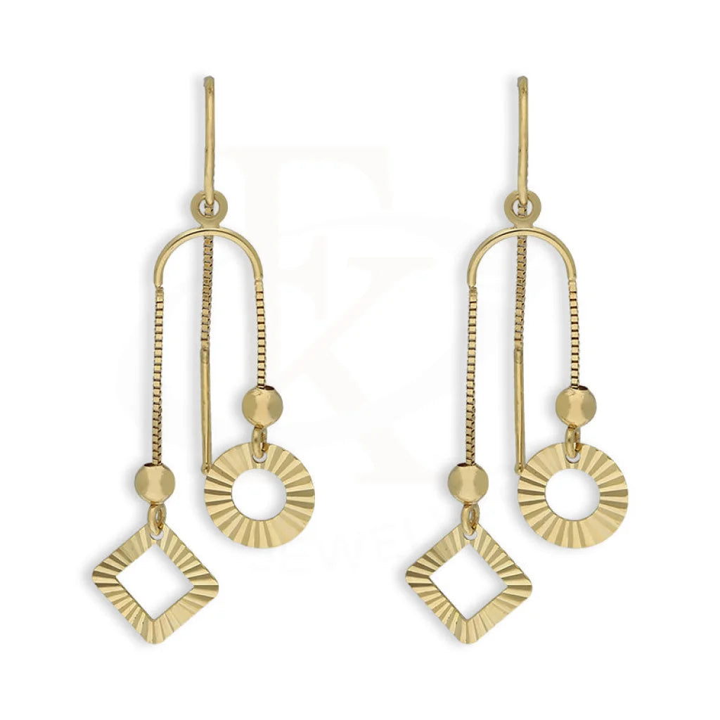 Gold Hanging Charm Drop Earrings 18Kt - Fkjern18K5234