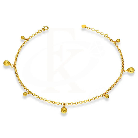 Gold Hanging Charms Anklet 22Kt - Fkjankl22K2043 Anklets