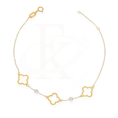 Gold Hanging Clover Shell Shaped Bracelet 21Kt - Fkjbrl21Km7958 Bracelets