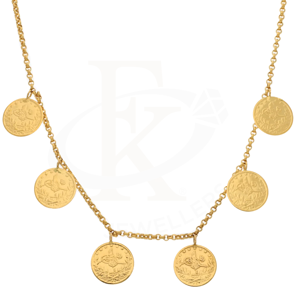 Gold Hanging Coin Necklace 21Kt - Fkjnkl21K7741 Necklaces