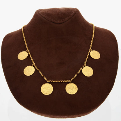 Gold Hanging Coin Necklace 21Kt - Fkjnkl21K7741 Necklaces